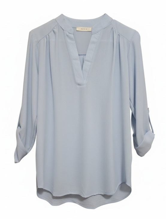 entro Tops - Entro Dusty Blue  Blouse  3/4 Cuffed Sleeves S